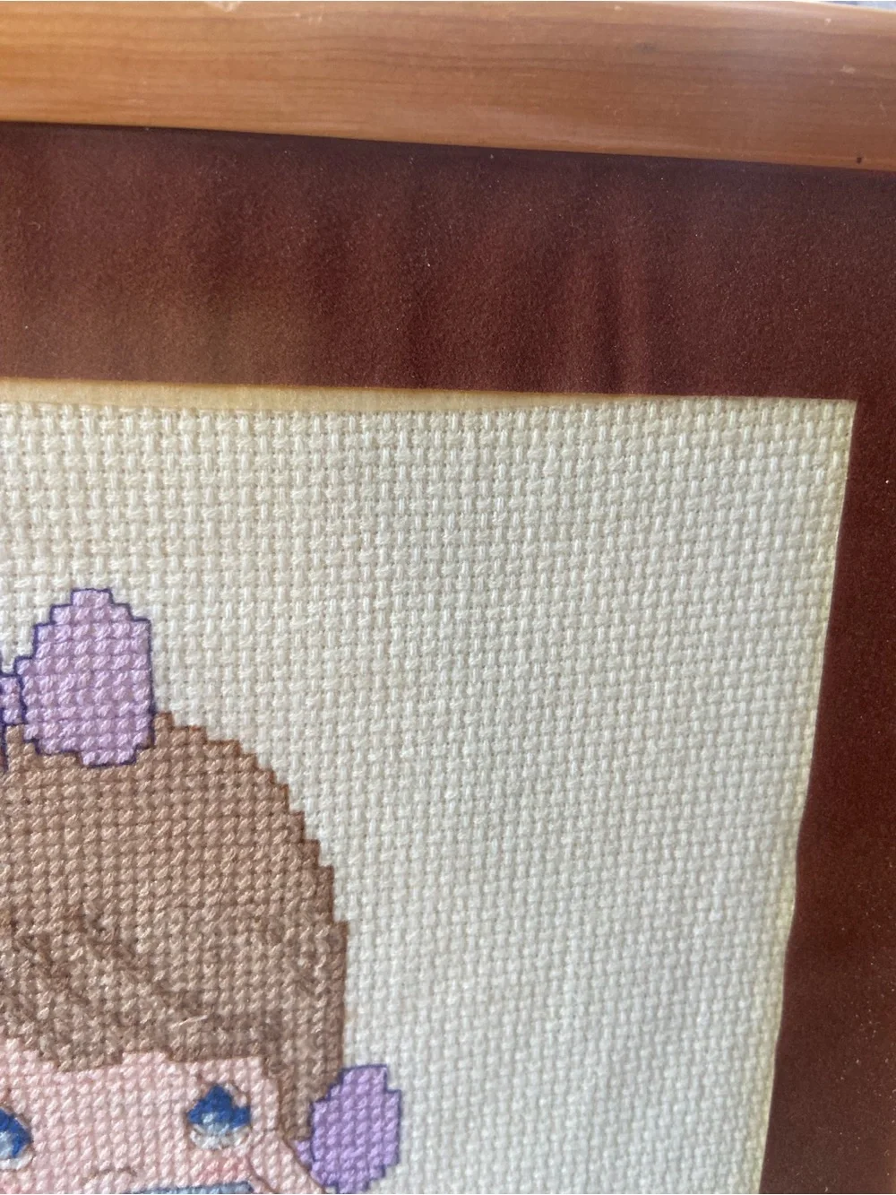 Cross stitch Precious moments framed art